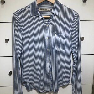 Abercrombie & Fitch Blue Striped cotton button-up